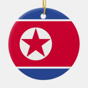 North Korea flag Ceramic Tree Decoration