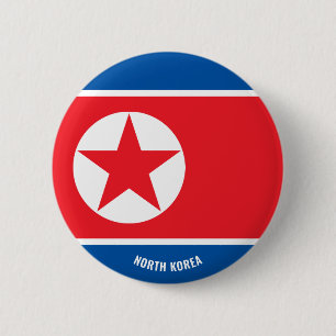 North Korea Flag Charming Patriotic Button