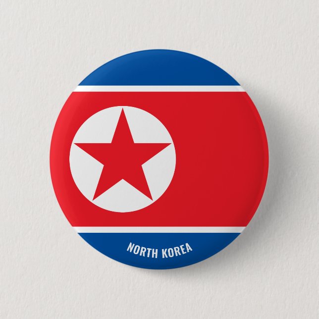 North Korea Flag Charming Patriotic Button (Front)
