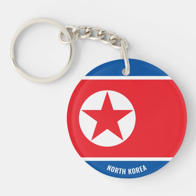 North Korea Flag Charming Patriotic Keychain (Front)