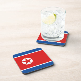 North Korea Flag Coaster