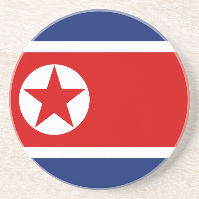 North Korea Flag Coaster (Front)