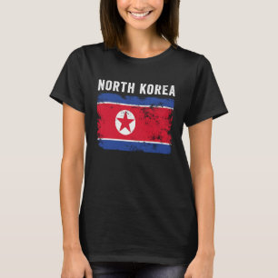 North Korea Flag Distressed Men Women North Kore T-Shirt