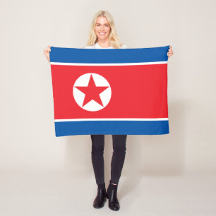 North Korea Flag Fleece Blanket