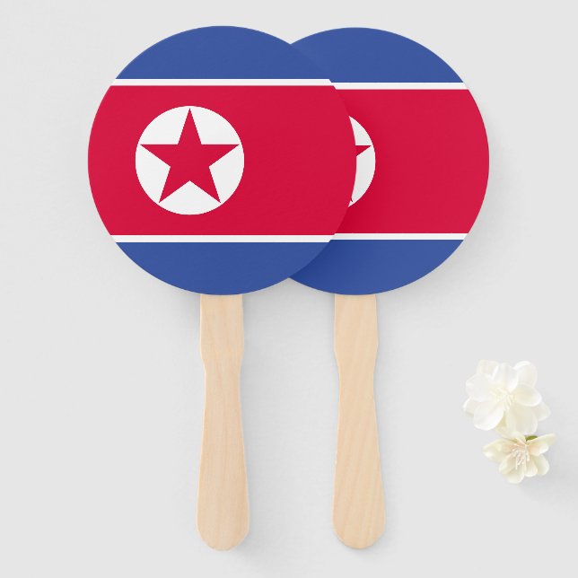 North Korea flag Hand Fan (Front and Back)