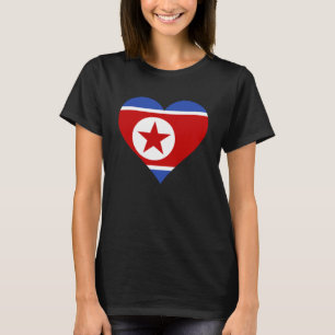 North Korea Flag Heart North Korea Gifts Love Nort T-Shirt