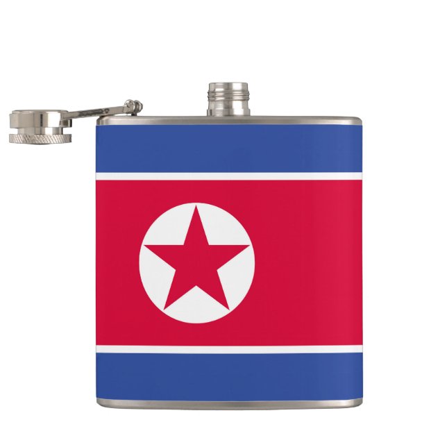 North Korea flag Hip Flask (Opened)