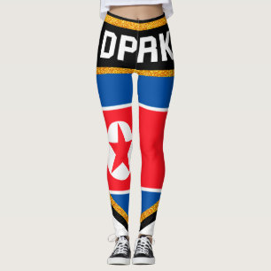North Korea Flag Leggings