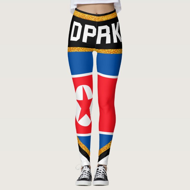 North Korea Flag Leggings (Front)