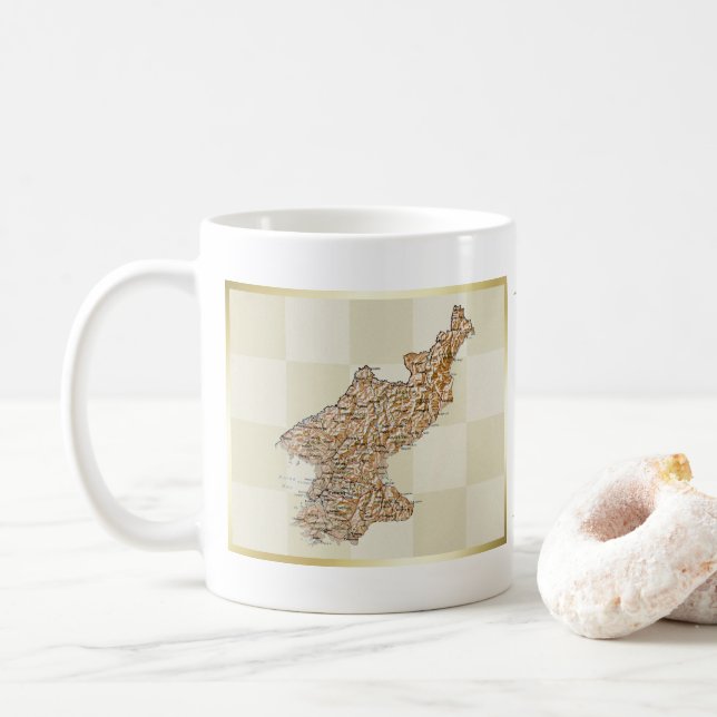 North Korea Flag + Map Mug (With Donut)