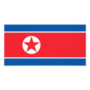 North Korea Flag Photo Print