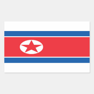 North Korea Flag Rectangular Sticker