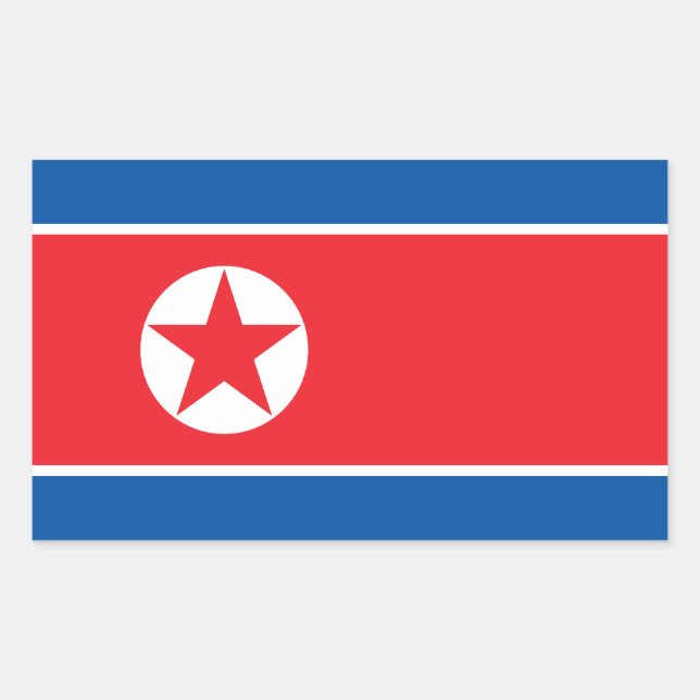North Korea Flag Rectangular Sticker (Front)