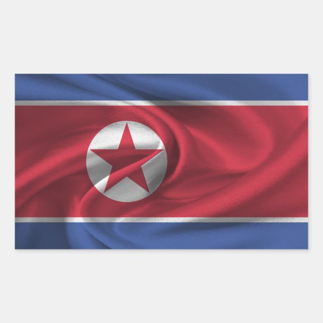 North Korea Flag Rectangular Sticker (Front)
