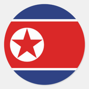 North Korea Flag Round Sticker