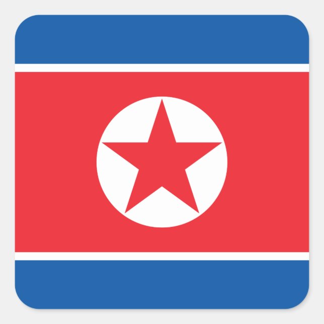 North Korea Flag Square Sticker (Front)