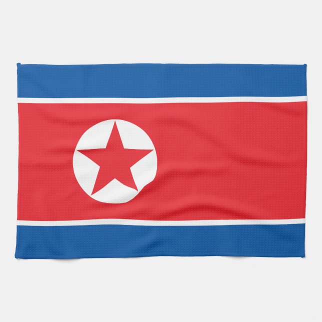 North Korea Flag Tea Towel (Horizontal)