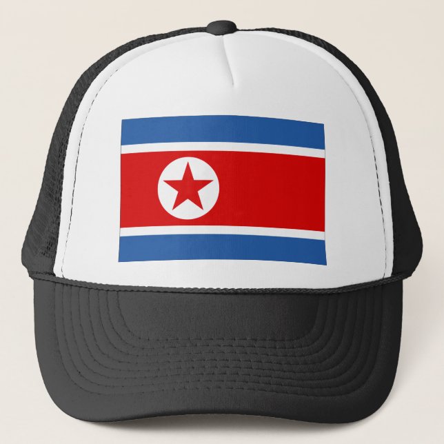 North Korea Flag Trucker Hat (Front)