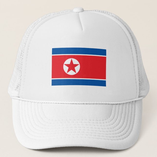 North Korea Flag Trucker Hat (Front)