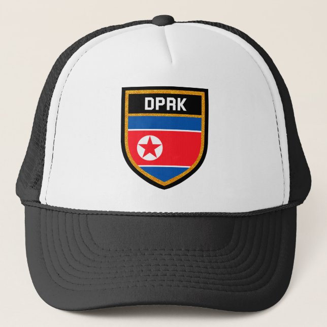 North Korea Flag Trucker Hat (Front)