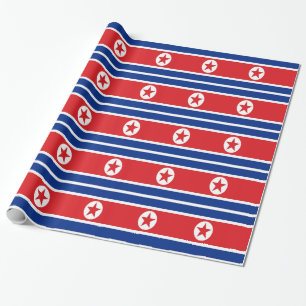 North Korea Flag Wrapping Paper