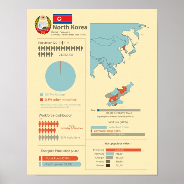 North Korea Infographic Poster (Front)