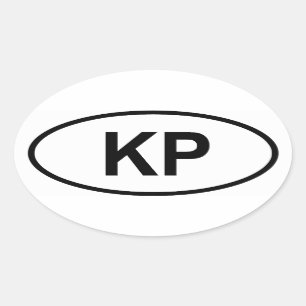 North Korea "KP" Oval Sticker