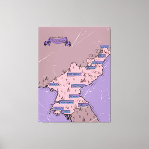 North Korea map Canvas Print