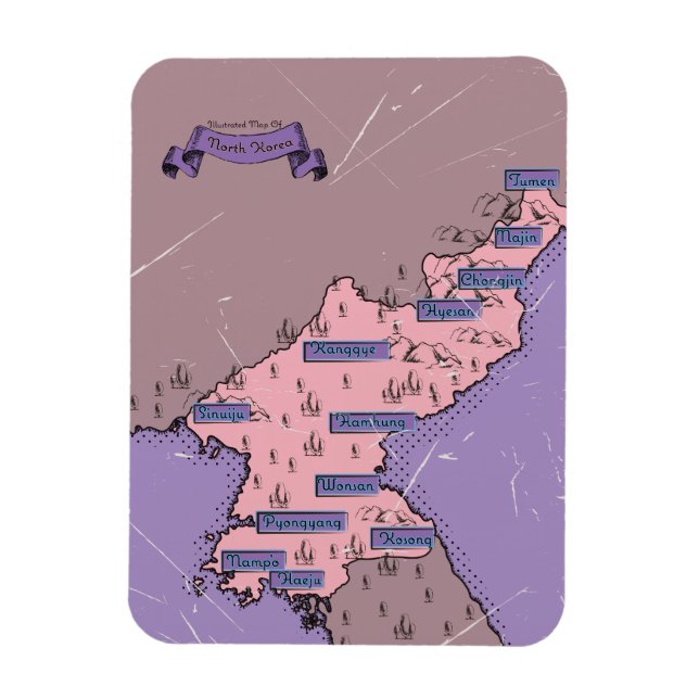North Korea map Magnet (Vertical)
