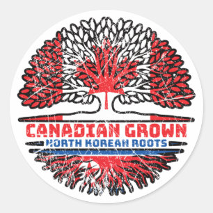 North Korea North Korean Canadian Canada Tree Classic Round Sticker