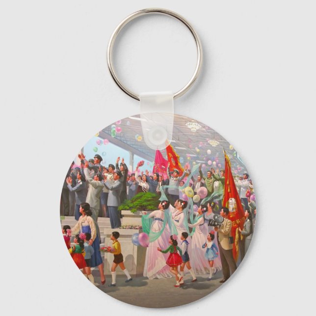 North  Korea - Propaganda Key Ring (Front)
