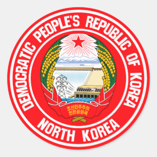 North Korea Round Emblem Classic Round Sticker