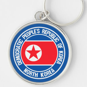 North Korea Round Emblem Key Ring