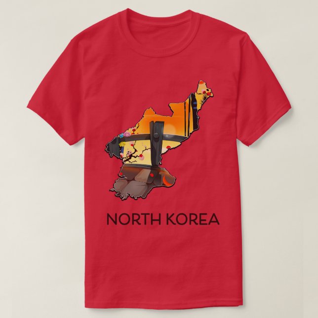 North Korea travel map T-Shirt (Design Front)