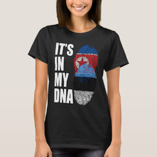 North Korean And Estonian Mix DNA Heritage Flag T-Shirt