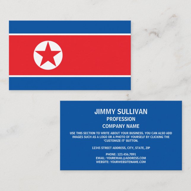 North Korean Flag, Flag of North Korea Business Card (Front/Back)