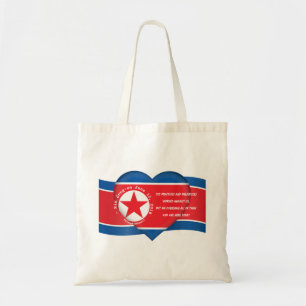 North Korean Heart Flag Kim Jong un Quote Tote Bag