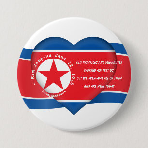 North Korean Leader Kim Jong un Quote Summit 2018 7.5 Cm Round Badge