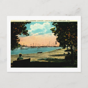 North Lagoon, Lincoln Park, Chicago Vintage Postcard
