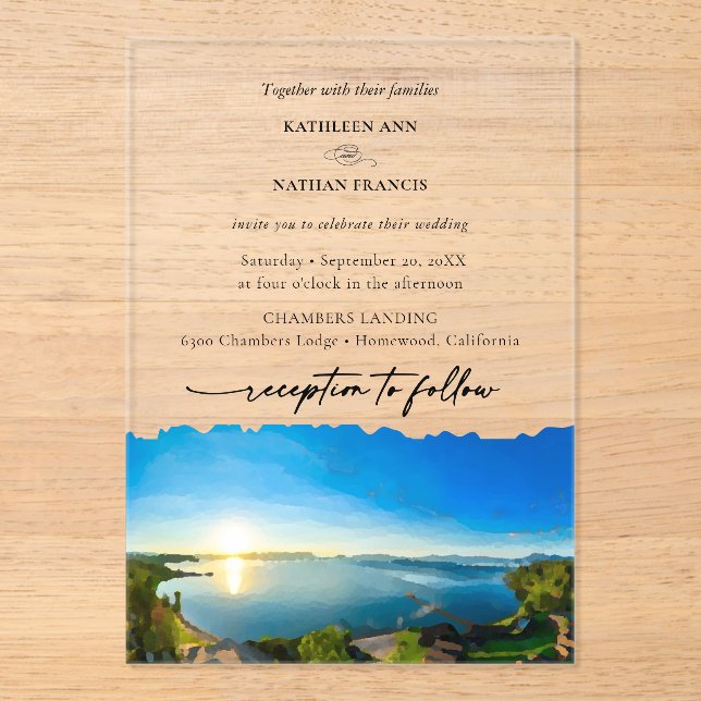 North Lake Tahoe Destination Wedding Invitation (Front)