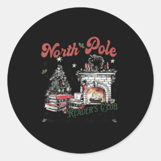 North Le Book Club Book Lover Bookish Bookworm Chr Classic Round Sticker