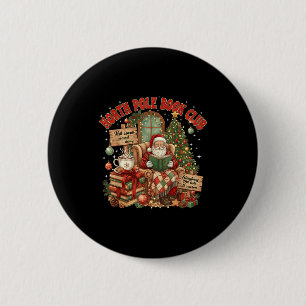 North Le Book Club Cozy Christmas Reading Gift  6 Cm Round Badge