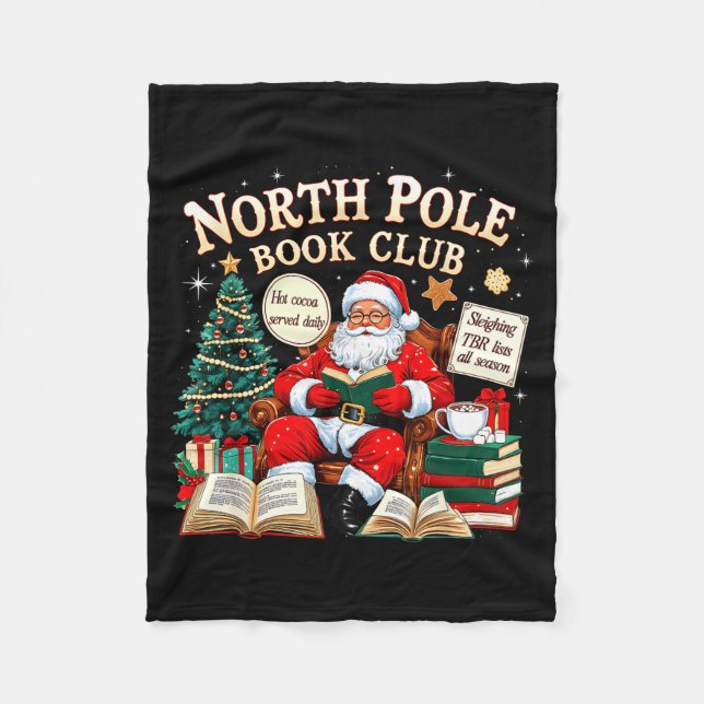 North Le Book Club Cozy Christmas Reading Gift  Fleece Blanket (Front)