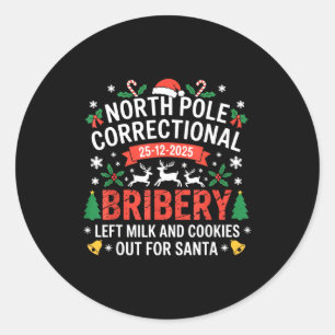North Le Correctional Christmas Bribery Left Milk Classic Round Sticker