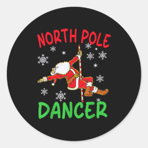 North Le Dancer Funny Santa Joke  Classic Round Sticker