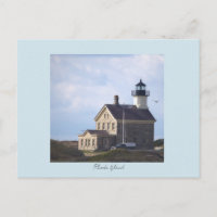 North Light Lighthouse Rhode Island Postcard 