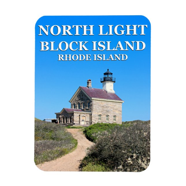 North Lighthouse, Block Island RI Flexi-Magnet Magnet (Vertical)