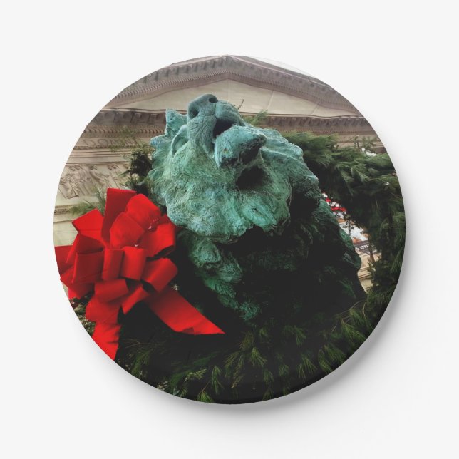 North Lion at the Art Institute of Chicago Paper Plate (Front)