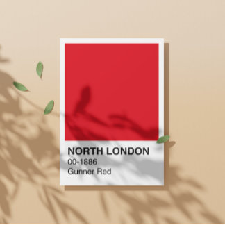 North London Gunner Red - White Border Poster