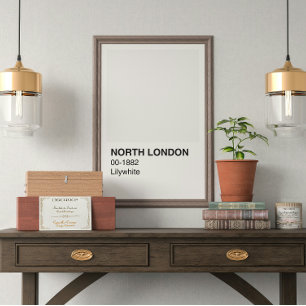 North London Lilywhite - White Border Poster